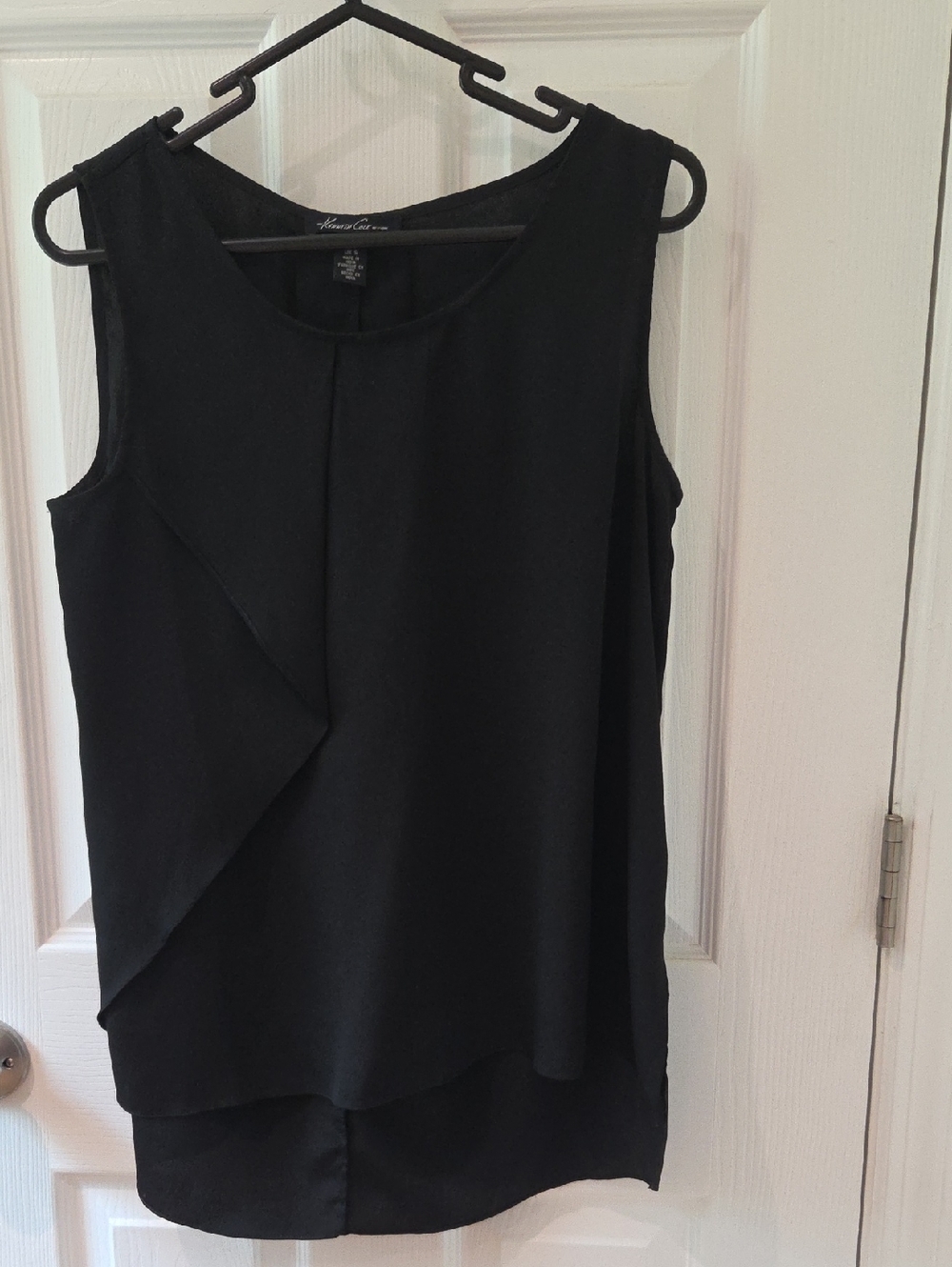 Kenneth Cole Black Layered Sleeveless Top